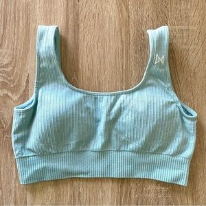 Nothing to Prove Mint Green Pastel Ribbed Sports Bra Padded Cups